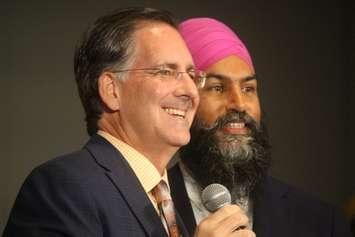 Windsor West NDP candidate Brian Masse with NDP Party Leader Jagmeet Singh in Windsor September 20, 2019. (Photo by Adelle Loiselle)
