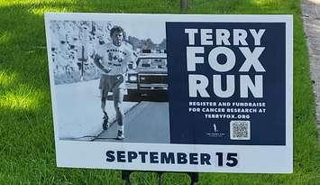 Terry Fox Sign 2024.  Photo by Janice MacKay