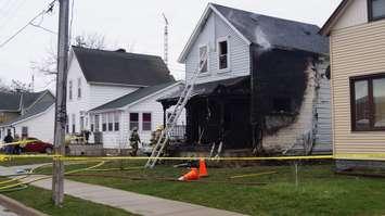 House fire in Petrolia April 6, 2016. (BlackburnNews.com photo by Briana Carnegie.)