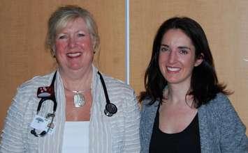 Huron Perth Healthcare Alliance Chief of Staff Dr. Laurel Moore (left) with new General Internal Medicine Specialist Dr. Catherine Barry (right)  
Photo submitted