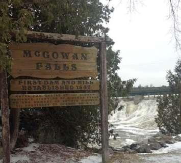 The Saugeen River at McGowan Falls in Durham on February 6th, 2019 (Photo by Janice Woods)