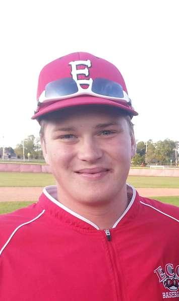 Tyler Middleton, Erie Community College bullpen pitcher. Former players with Saugeen Shores Minor Baseball. Photo Courtesy of D. Middleton.