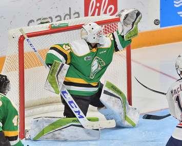 Dylan Myskiw of the London Knights. (Photo courtesy of Terry Wilson via OHL Images)