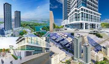 Artists renditions of the proposed 53 and 43 storey towers set to be built by York Developments at the Forks of the Thames (Courtesy City of London)
