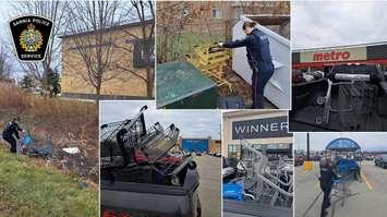 Sarnia police return stolen shopping carts to their rightful owners - Dec. 19/24 (Photo courtesy of Sarnia Police Service)