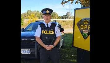 Inspector Mike McConnell shares results of Drive Smart: Keep It Safe campaign in video posted to social media. October 2, 2024. (Screenshot courtesy of West Region OPP via X)