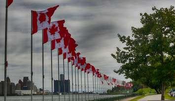 Veterans Voices of Canada-Flags of Remembrance tribute site in Windsor. (Photo courtesy of Edwin Goodfellow through Terri Davis-Fitzpatrick Facebook)