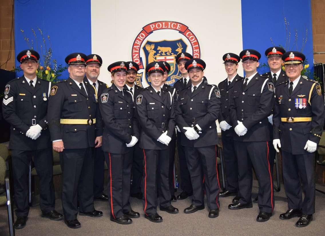 Chatham-Kent police with their largest class of recruits who graduated from the Ontario Police College. (Photo courtesy of Chatham-Kent police via Twitter)