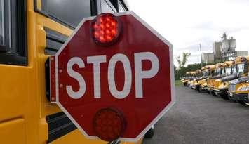 School bus stop sign. Photo provided by Ontario Provincial Police.