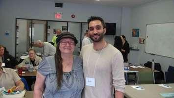 Jo-Anne Hearns and Aidan Macdonald of the Ontario Network of Injured Workers (Photo by Kirk Scott)