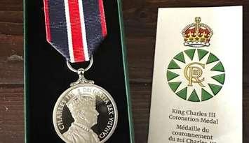 The prestigious King Charles III Coronation Medal (Photo courtesy of Julie Fisher) 