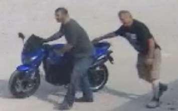 Two suspects wanted in the theft of an e-bike from a Mitchell park, August 2, 2025. Photo provided by Perth OPP.