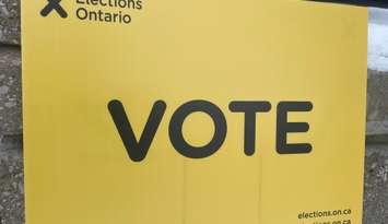 Elections Ontario vote sign, February 2025. (Photo by Maureen Revait) 