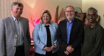 (left to right) Dr. Patrick Conlon, Huron-Bruce M-P-P Lisa Thompson, Dr. Donald Neal, Dr. Samuel Appavoo (photo y Bob Montgomery)