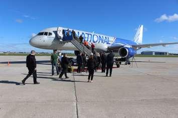 National Airlines shows off one of its Boeing aircraft at the Windsor International Airport, October 1, 2015. (Photo by Mike Vlasveld)