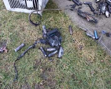 Lithium-Ion batteries caused a fire Thursday (Photo by: Sarnia Fire Rescue) 