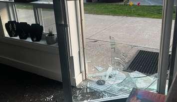 Saugeen Shores police investigate a possible break-in at a High Street business, May 11, 2025. Photo provided by Saugeen Shores Police Service.