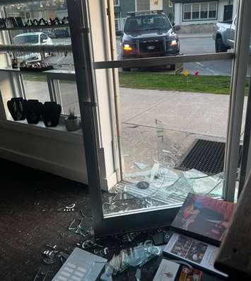 Saugeen Shores police investigate a possible break-in at a High Street business, May 11, 2025. Photo provided by Saugeen Shores Police Service.