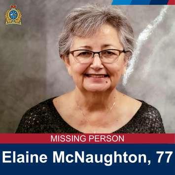 Elaine McNaughton of Waterloo was reported missing on April 27, 2022. (Image courtesy of Waterloo Regional Police via Twitter)