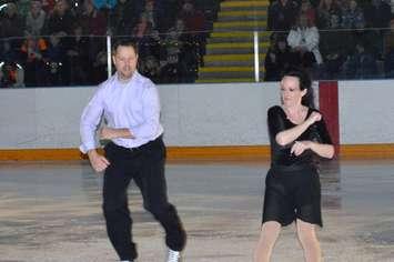 Battle of the Blades adult category winners Chad Little [left] and Mel
Marshall show off their moves. (Photo by Jordan MacKinnon)