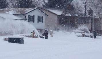 Sarnia Lambton residents dig out after a major winter storm dumped 30 cm of snow. February 2, 2015 (BlackburnNews.com photo by Melanie Irwin)