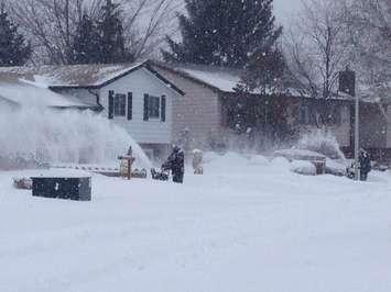 Sarnia Lambton residents dig out after a major winter storm dumped 30 cm of snow. February 2, 2015 (BlackburnNews.com photo by Melanie Irwin)