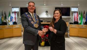 Grey County Warden Brian Milne and clerk Tara Warder