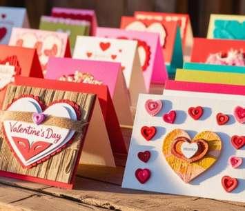 Handmade Valentine's Day cards. Photo provided by the Bruce County Public Library.