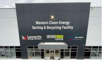 Exterior image of Western Clean Energy Sorting and Recycling Facility in Tiverton, ON, in the Municipality of Kincardine. Photo from Laurentis Energy Partners