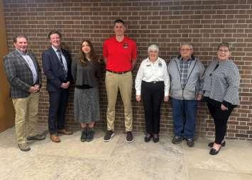 Pictured in photo (left to right): MPP Paul Vickers, Mayor Ian Boddy, Olive Borowski (Youth Volunteer of the Year), Jeff Nickel (Volunteer of the Year), Evelyn Barnes (Senior of the Year), Dave Barber (Volunteer of the Year), Councillor Marion Koepke