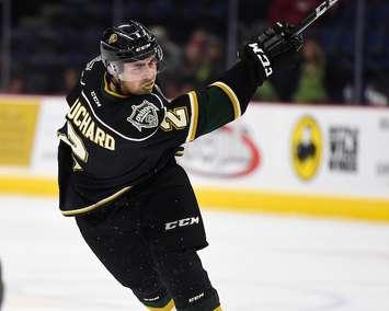 Evan Bouchard of the London Knights. Photo by Aaron Bell/OHL Images