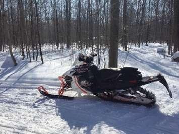 2015 Arctic Cat XF 1000 turbo, stolen from Winthrop Road in Huron County Sunday, November 25, 2018.   It was inside a white, 2005 Triton fiberglass snowmobile clam shell style trailer. The trailer had 'Polaris Racing Team' on both sides. 
(photo submitted by Huron OPP)