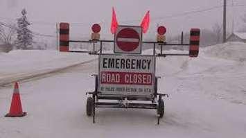 Emergency road closure sign. (Provided by West Region OPP)
