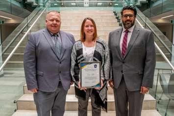 Image caption: From left to right: Kevin McNab, Grey County Director of Paramedic Services; Teresa Tibbo, Grey County Paramedic (Community Paramedicine); and Dr. Sunil Mehta, Southwest Ontario Regional Base Hospital Program Local Medical Director for Bruce & Grey. Photo from Grey County