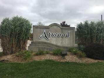 The other town entrance sign to Atwood on Highway 23. (Photo by Ryan Drury)