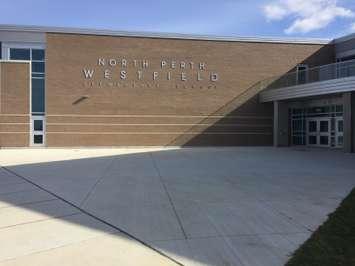 The main entrance to the new North Perth Westfield Elementary school in Listowel. (Photo by Ryan Drury)