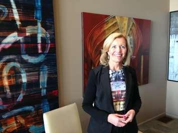 Ontario PC leadership hopeful Christine Elliott makes a campaign stop at the Retro Suites hotel in Chatham on Friday, April 17, 2015. (Photo by Mike James)