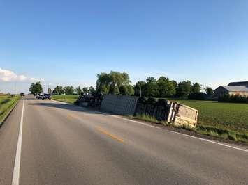 Police respond to a crash on Wellington Road 16 east Mount Forest, June 27, 2019. (Photo courtesy of the OPP via Twitter)