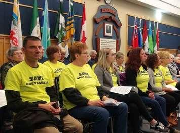 Supporters wearing 'Save Grey Gables' shirts attended Grey County council meeting (Kirk Scott photo)