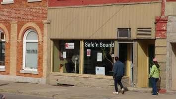 The storefront of the Safe N Sound drop in centre in Owen Sound. (Photo by Kirk Scott)
