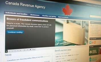 The Canada Revenue Agency website warns of fraud.
(BlackburnNews.com file photo)