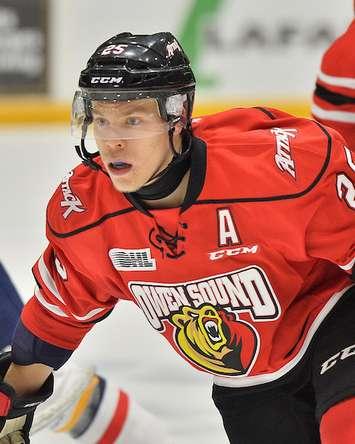 Petrus Palmu of the Owen Sound Attack. Photo by Terry Wilson / OHL Images.
