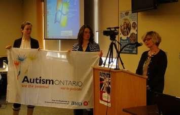 Autism Behaviour Specialist Sandra McCracken addresses the Bluewater District School Board.
Photo by Kirk Scott