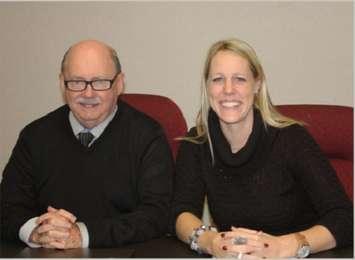 (left) Jim McDade is returned for a second term as Vice-Chair of the Huron-Perth Catholic District School Board.  Amy Cronin (right) was elected Chair of the Board. (photo submitted)