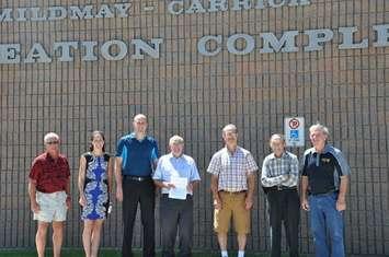 Huron-Bruce M.P. Ben Lobb presents EAF grant of $29,900 to the Municipality of South Bruce for the Mildmay-Carrick Recreation Complex.
(photo submitted)