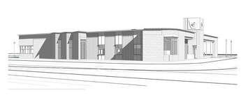 Final design drawing of outside of new Saugeen Shores Police Service building (photo supplied)  