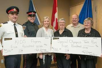(left to right) Inspector Vince Wurfel, Constable Mike Dazé, Melissa Moore, Judy McKessock (Quota Club), Rob Dinsmore (Quota Club Event Planner) and Nancy Blair (Quota Club)
Photo submitted.
