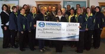 Campaign Leader Jenny Hogervorst (far left) with the Howick Mutual team of board members and employees.  (photo by Jackie Riggs) 