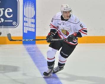 Sean Durzi of the Owen Sound Attack. Photo by Terry Wilson / OHL Images.