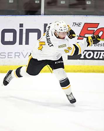 Jacob Perreault of the Sarnia Sting. Photo courtesy of OHL Images.
